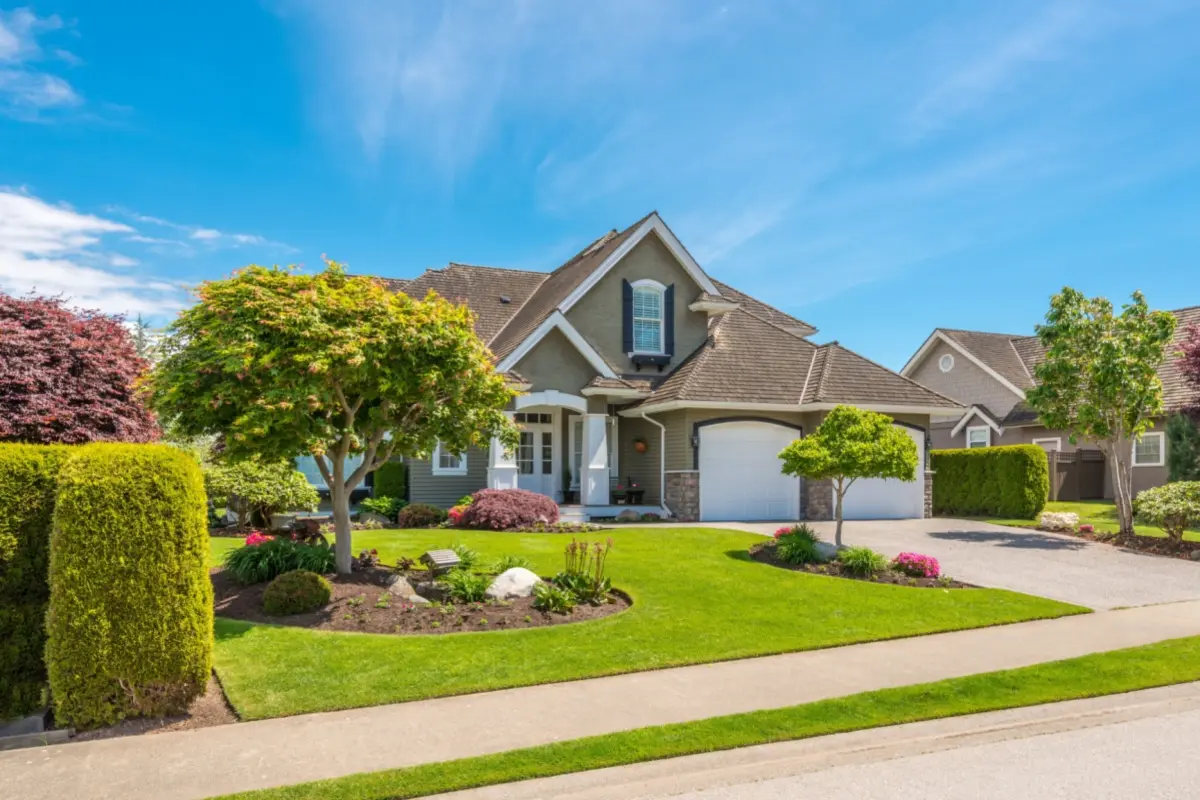 perfectly landscaped house