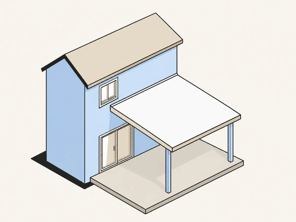 Vector image of lean-to roof.