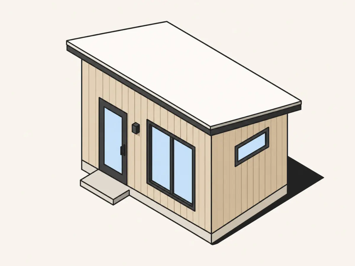 Vector image of a mono-pitch roof.