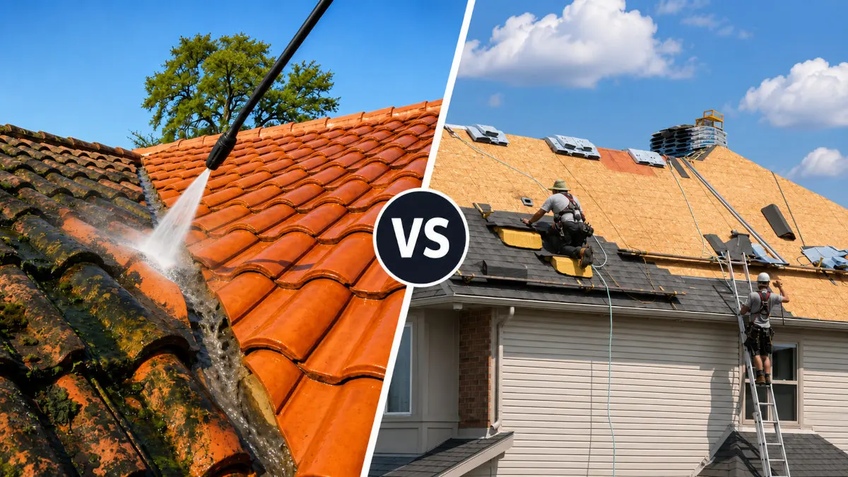 Comparing roof restoration to roof replacement.