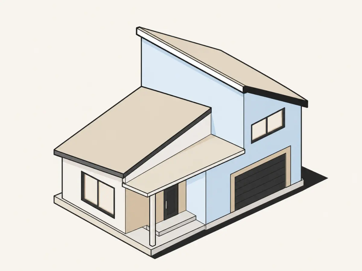 Vector image of skillion roof